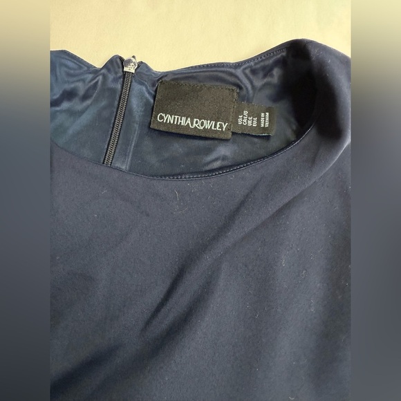 CYNTHIA ROWLEY  Blue Halter Sheath Mini Dress size L - Picture 9 of 12